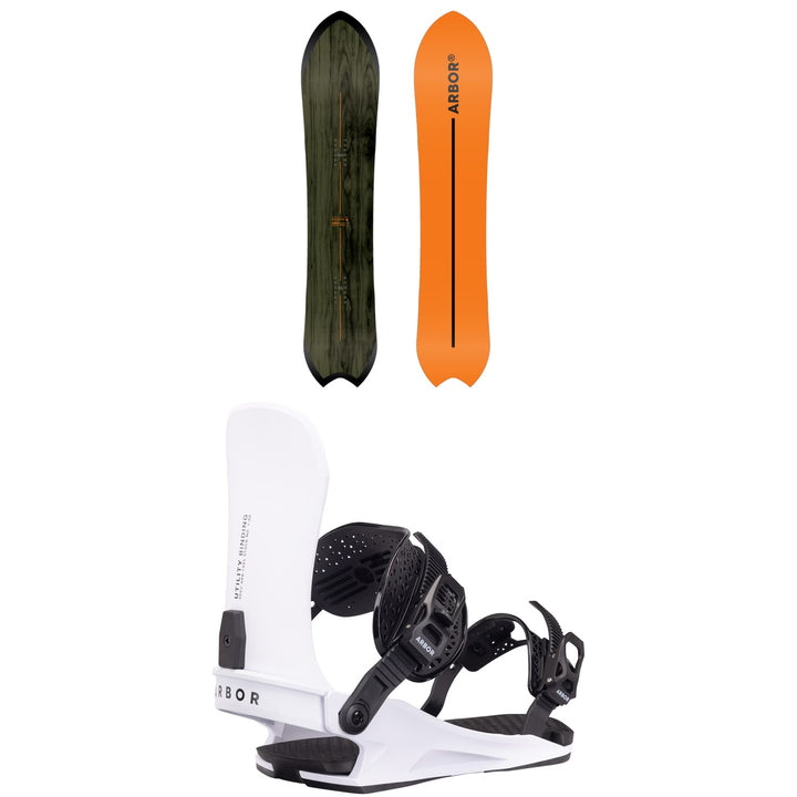 Arbor Rooster Fish Snowboard + Utility Snowboard Bindings 2027