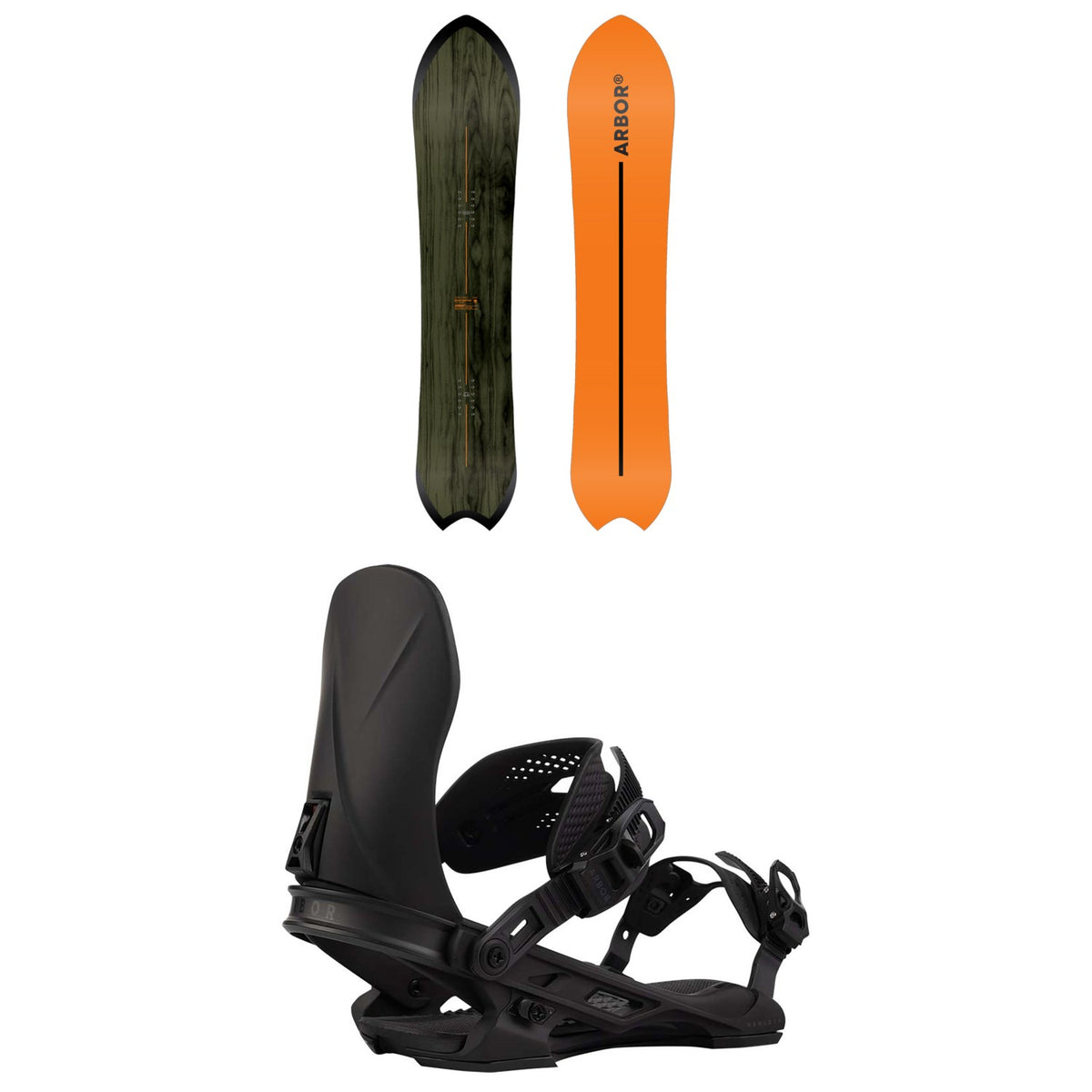 Arbor Rooster Fish Snowboard  + Hemlock Snowboard Bindings 2027