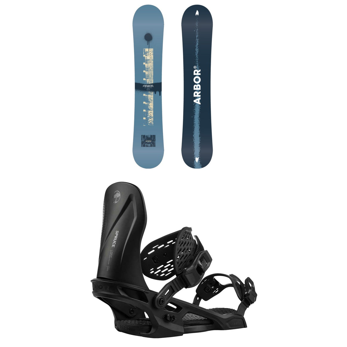 Arbor Metal Machine Decon Snowboard + Spruce Snowboard Bindings 2027
