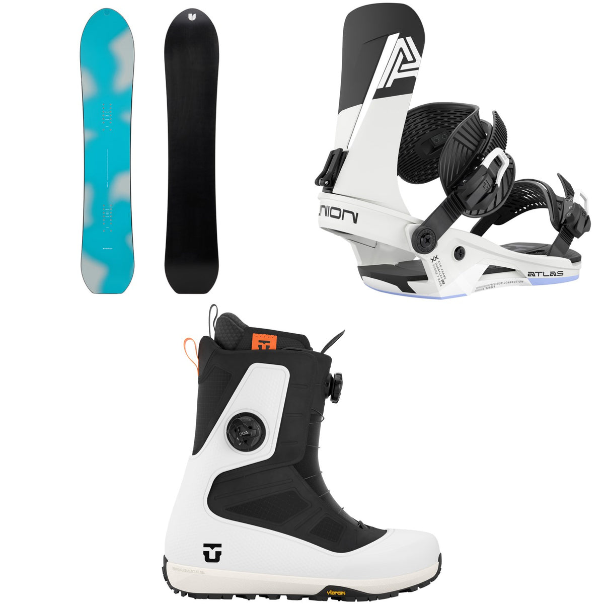 United Shapes Cadet LTD Snowboard + Union Atlas Snowboard Bindings + Reset Pro Snowboard Boots 2027