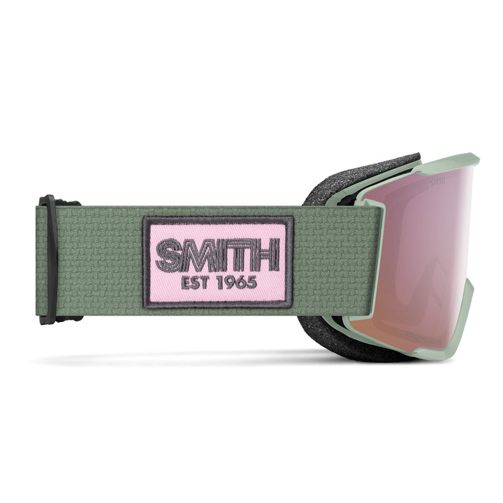 Smith Squad S Goggles - Women's Olive Warm Steel/ChromaPop Everyday Rose Gold Mirror+Clear