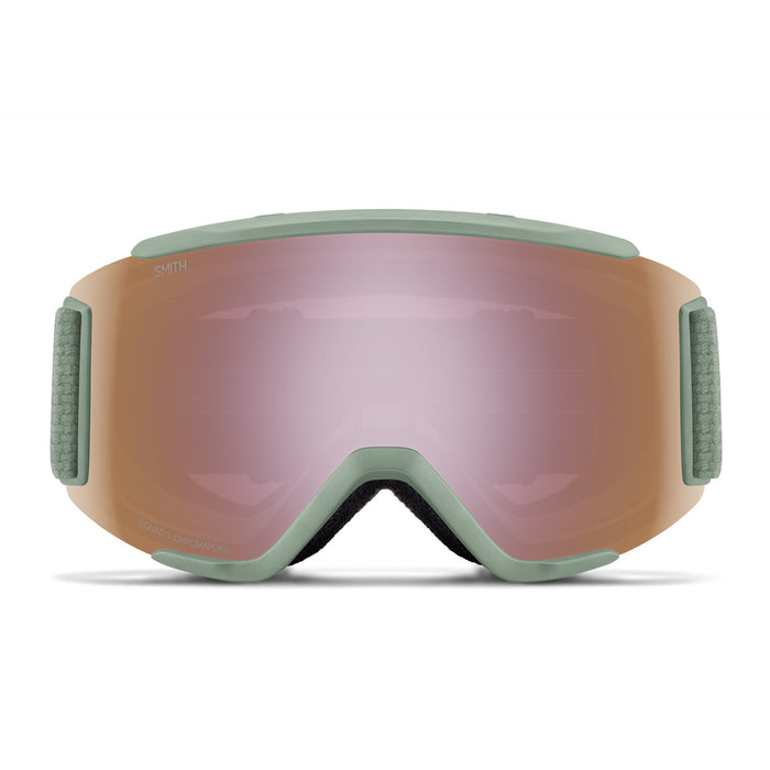 Smith Squad S Goggles - Women's Olive Warm Steel/ChromaPop Everyday Rose Gold Mirror+Clear