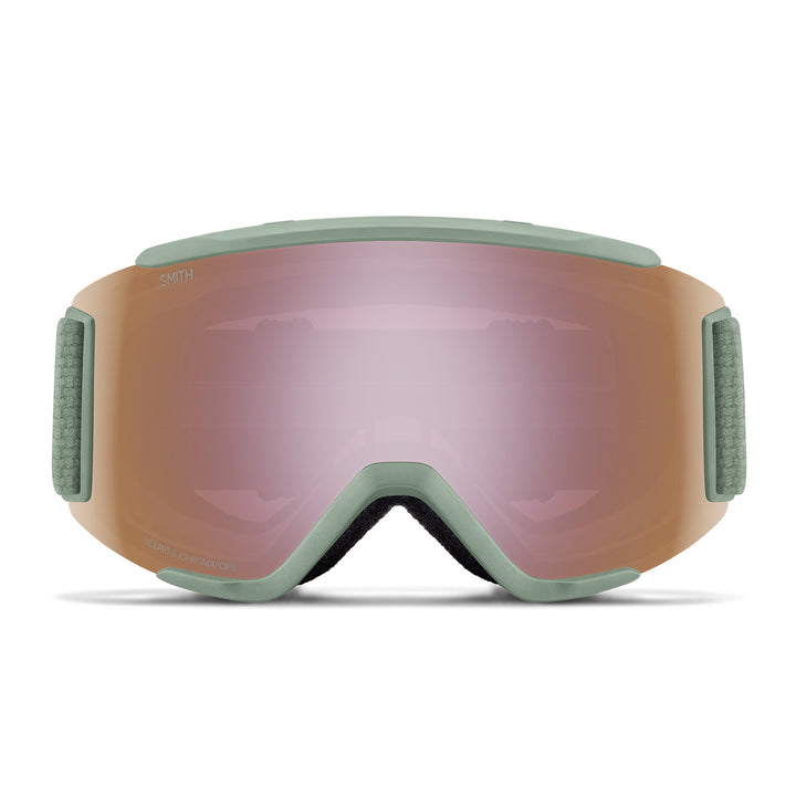 Smith Squad S Goggles - Women's Olive Warm Steel/ChromaPop Everyday Rose Gold Mirror+Clear