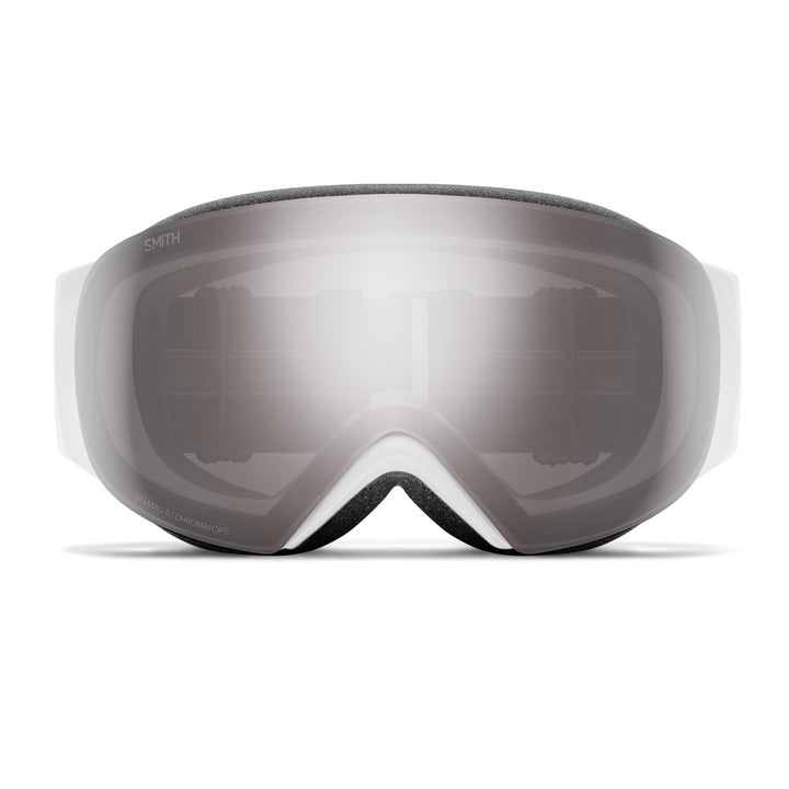 Smith I/O MAG S Low Bridge Fit Goggles - Women's White Chunky Knit/ChromaPop Sun Platinum Mirror+ChromaPop Storm Blue Sensor Mirror