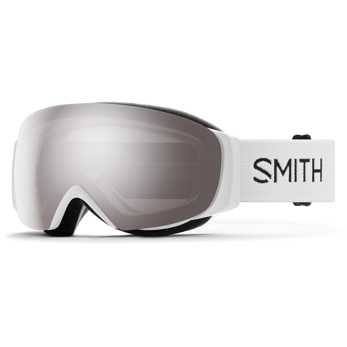 Smith I/O MAG S Low Bridge Fit Goggles - Women's White Chunky Knit/ChromaPop Sun Platinum Mirror+ChromaPop Storm Blue Sensor Mirror