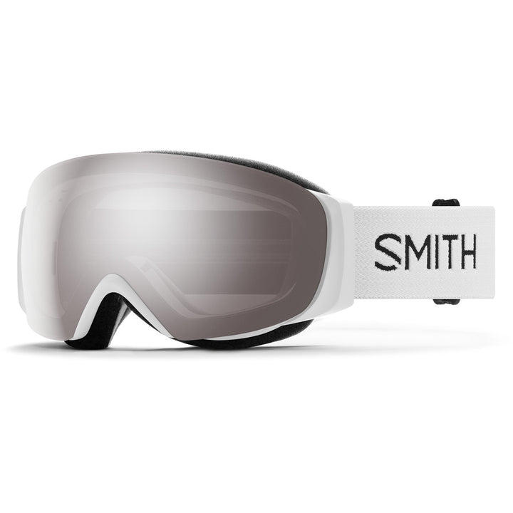 Smith I/O MAG S Low Bridge Fit Goggles - Women's White Chunky Knit/ChromaPop Sun Platinum Mirror+ChromaPop Storm Blue Sensor Mirror