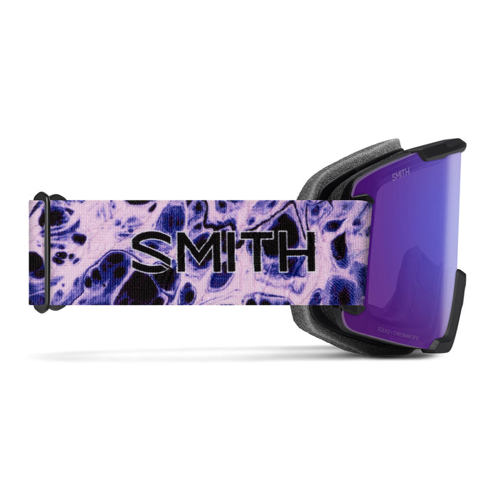 Smith Squad Low Bridge Fit Goggles Black Flex Plasma/ChromaPop Everyday Violet Mirror+Clear