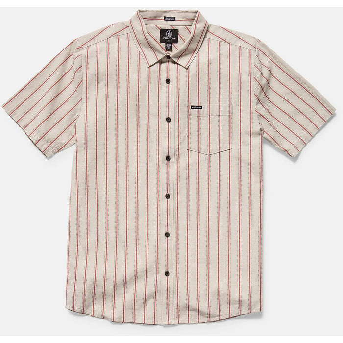Volcom Sato Stripe Short-Sleeve Shirt - Men's Stone