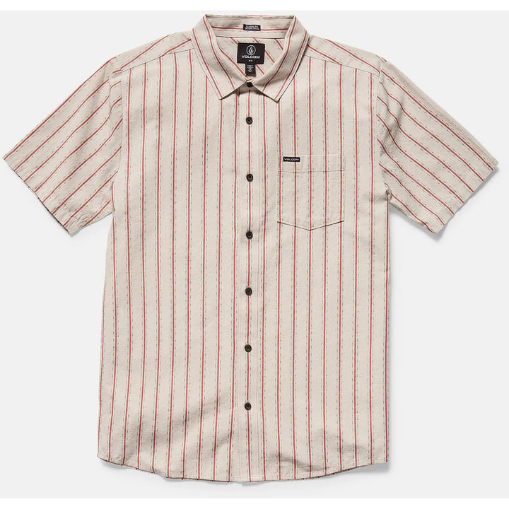 Volcom Sato Stripe Short-Sleeve Shirt - Men's Stone