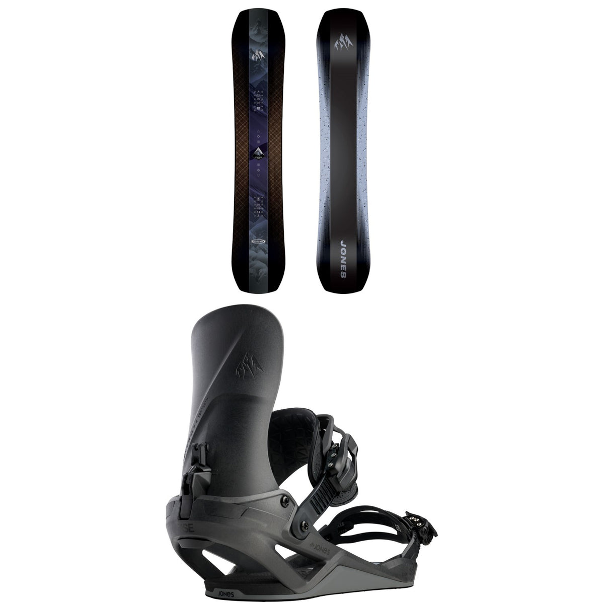 Jones Mountain Twin Pro Snowboard + Zenith FASE Snowboard Bindings 2027