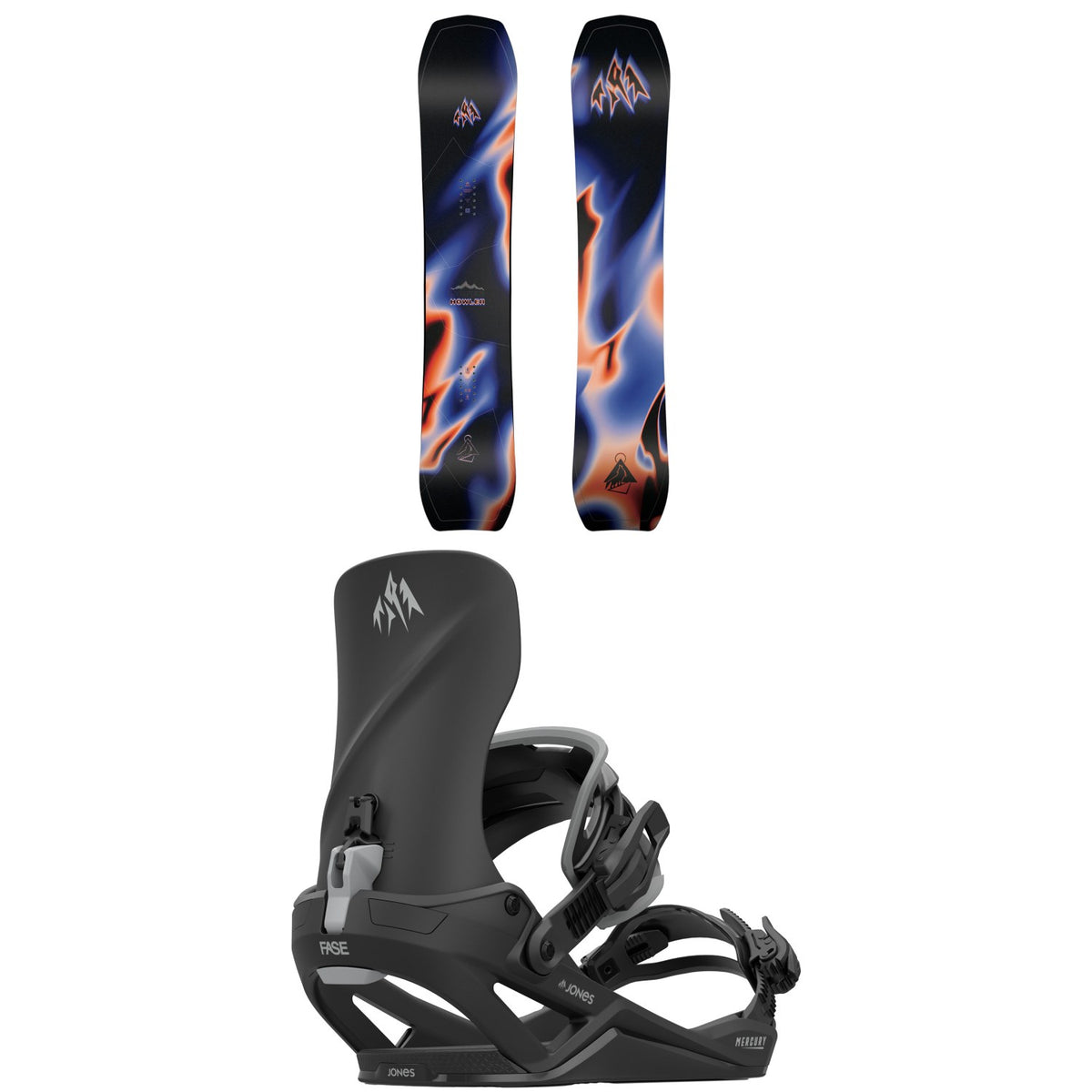 Jones Howler Snowboard + Mercury FASE Snowboard Bindings 2027