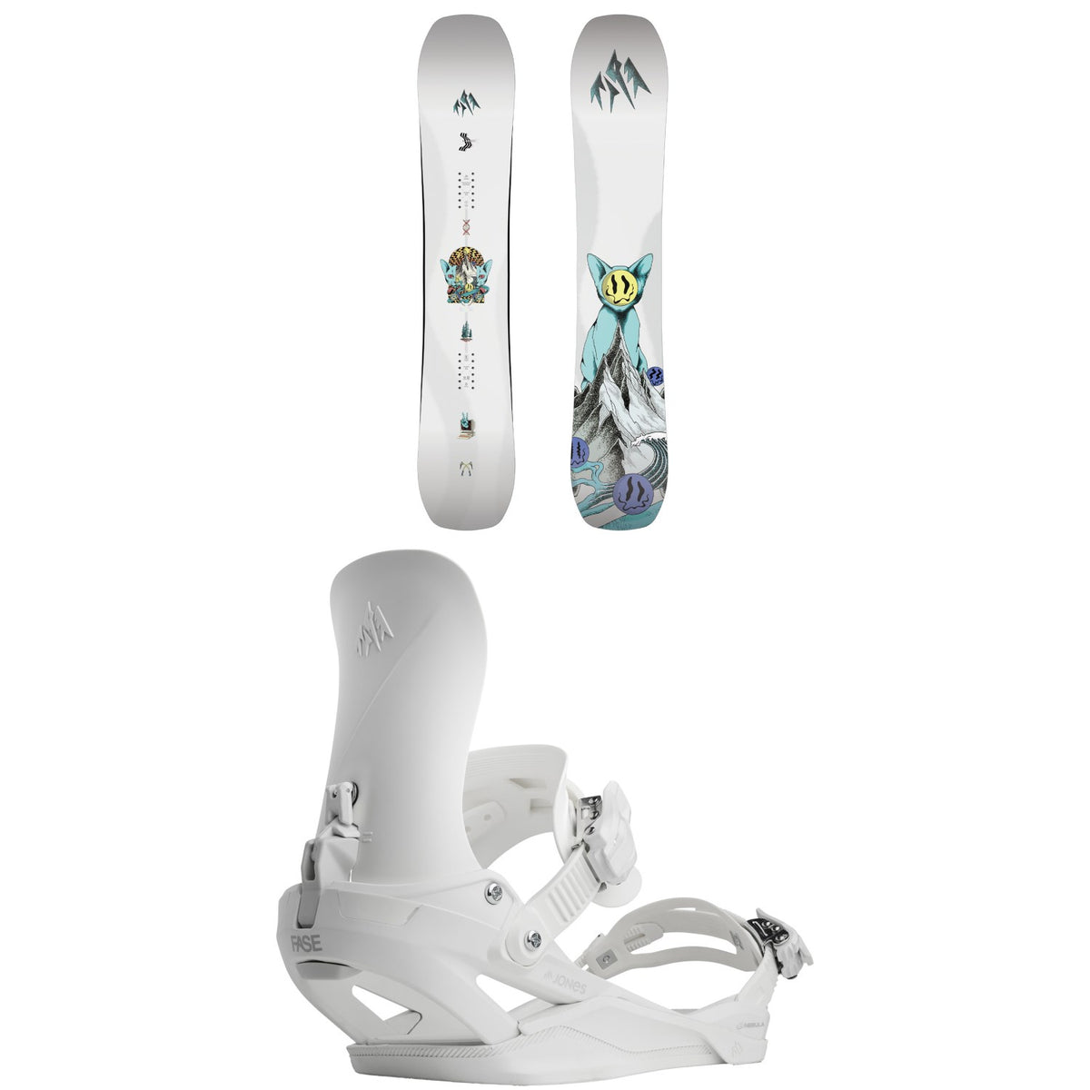Jones Rally Cat Snowboard + Nebula FASE Snowboard Bindings 2027