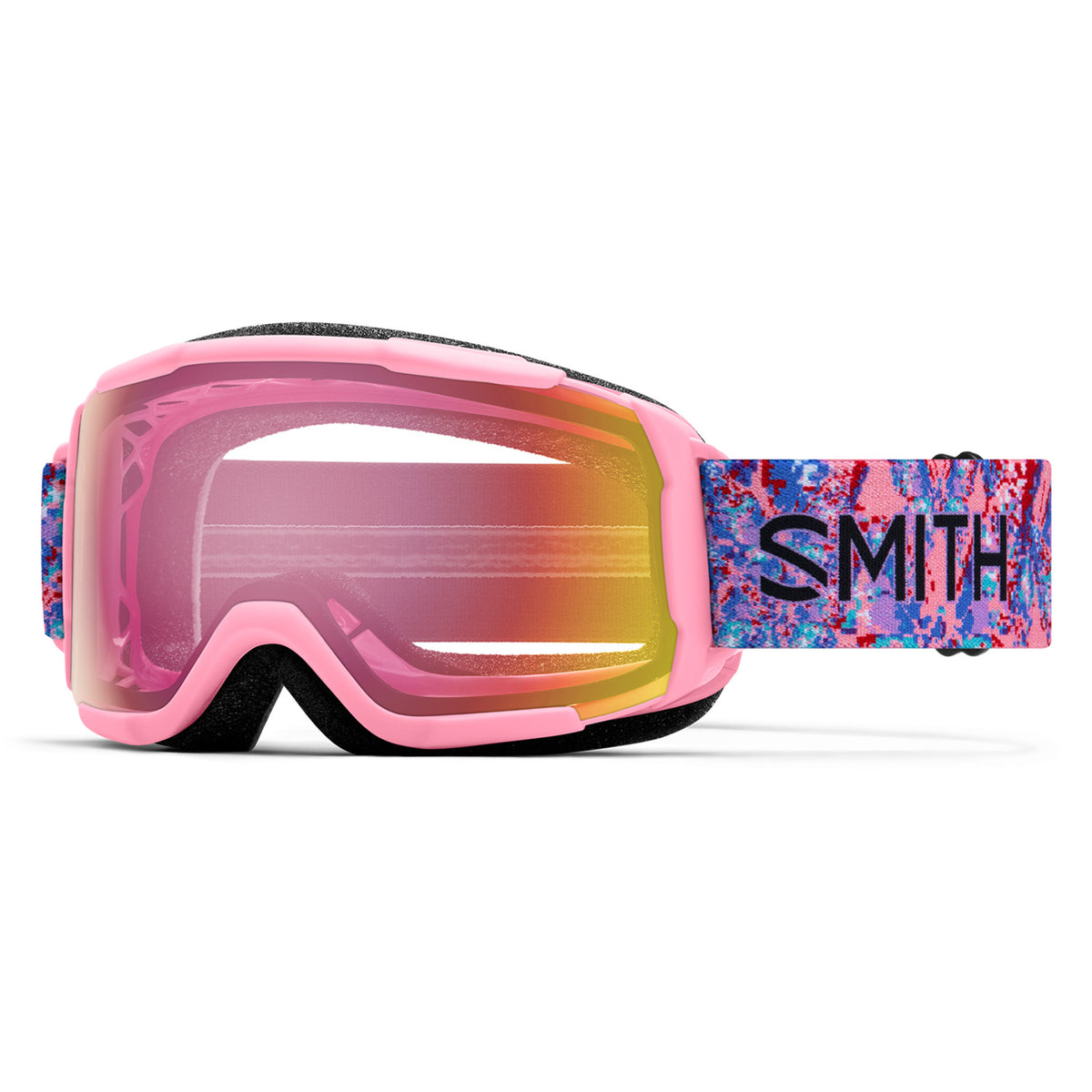 Smith Grom Goggles - Big Kids' Bright Pink LoFi Butterfly/Red Sensor Mirror