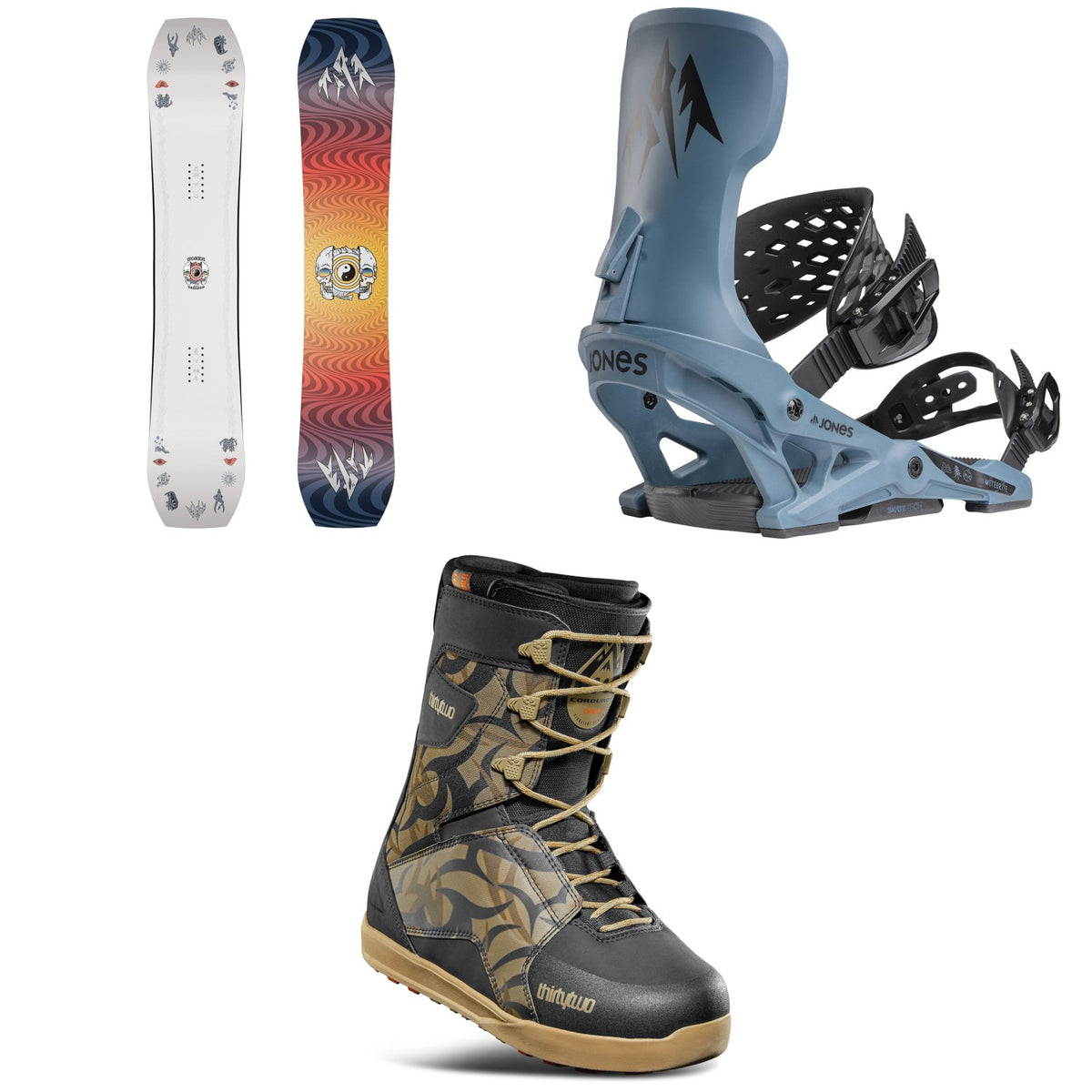 Jones Tweaker Snowboard + Meteorite Snowboard Bindings + thirtytwo Lashed Snowboard Boots 2026