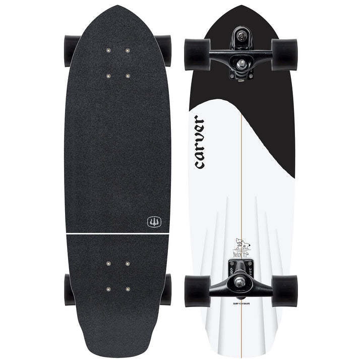 Carver C7 Coal Satin Black Tip V4 Surfskate Cruiser Skateboard Complete