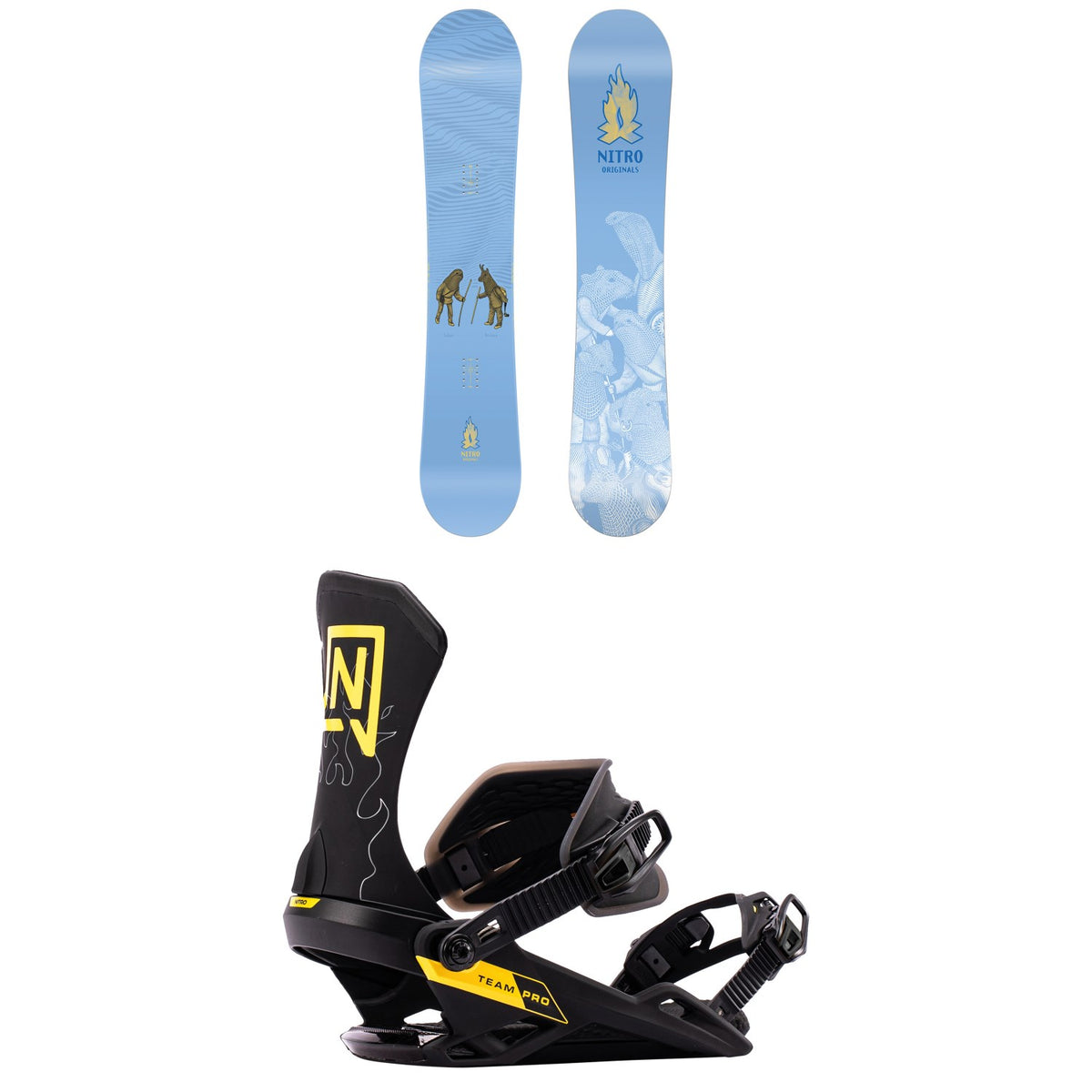 Nitro OG Team Guest Shaper Project Snowboard + Team Pro Snowboard Bindings 2027