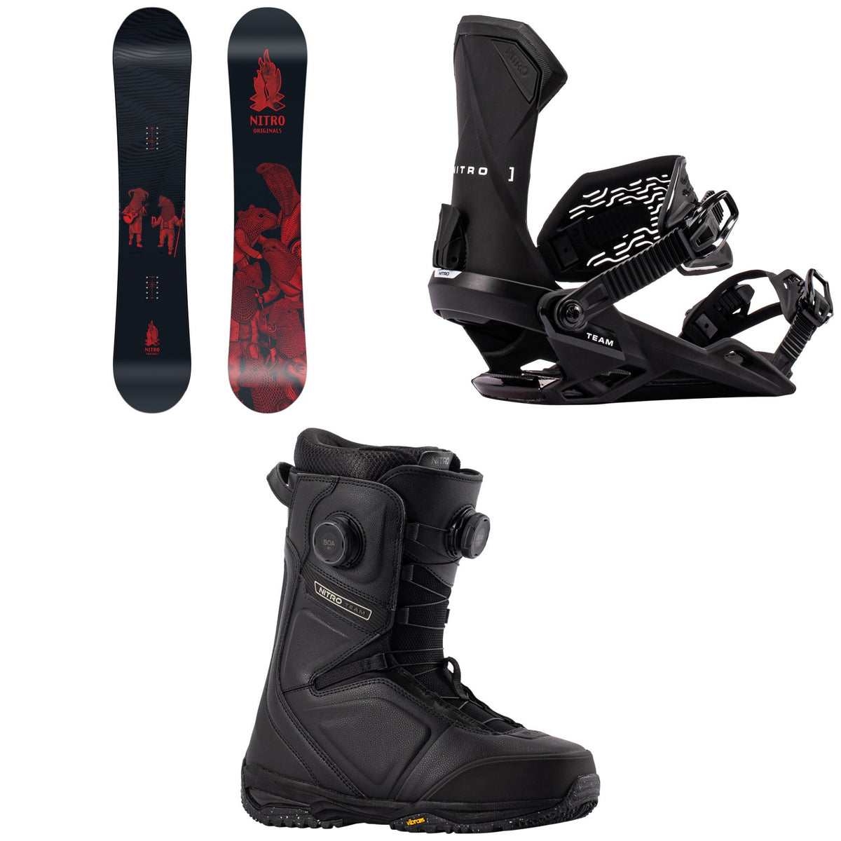 Nitro OG Team Guest Shaper Project Snowboard + Team Snowboard Bindings + Team Boa Snowboard Boots 2027