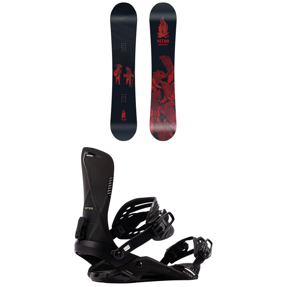 Nitro OG Team Guest Shaper Project Snowboard + Phantom Snowboard Bindings 2027