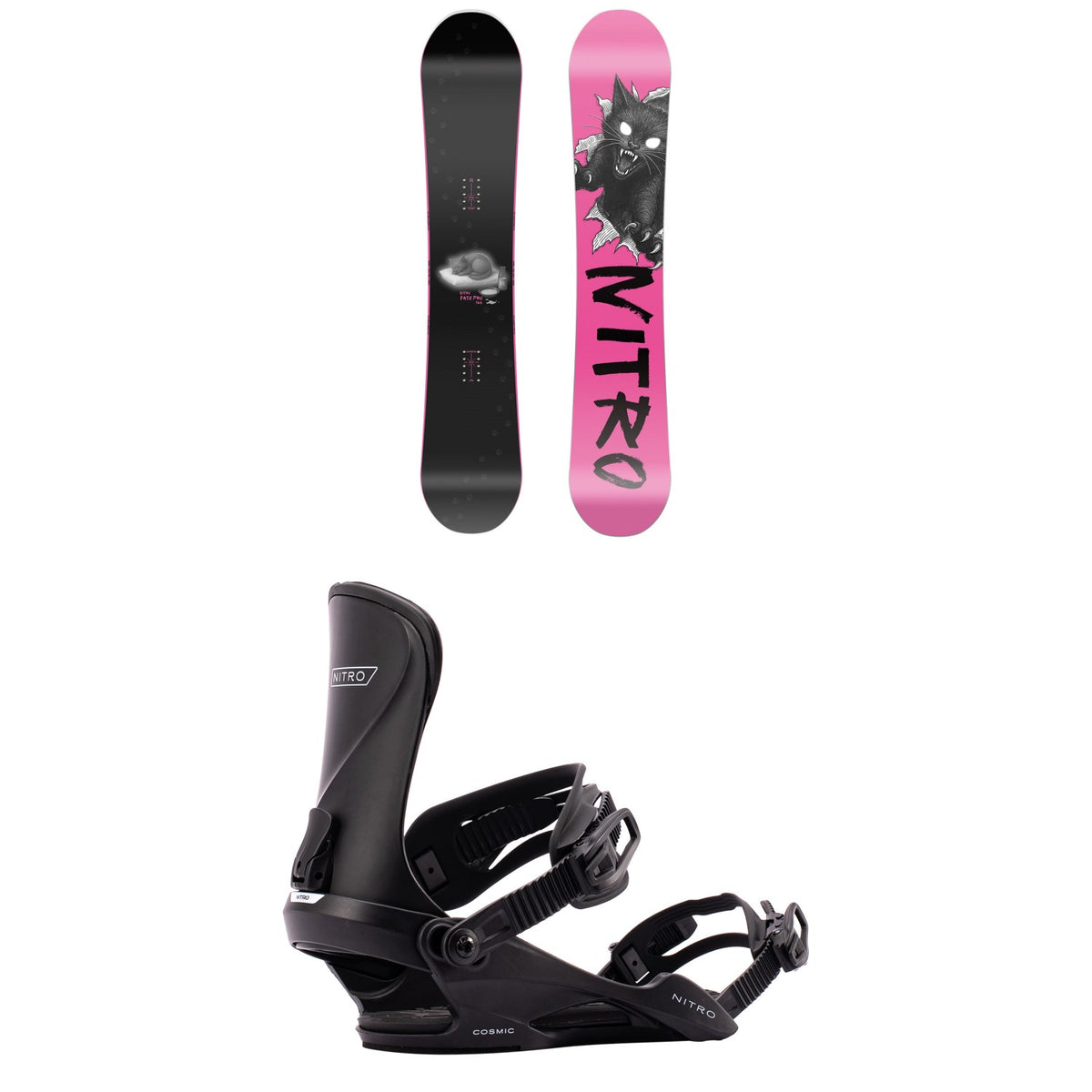 Nitro Fate Pro Snowboard + Cosmic Snowboard Bindings - Women's 2027