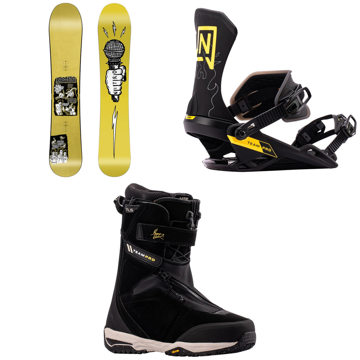 Nitro Alternator Snowboard + Team Pro Snowboard Bindings + Team Pro x Marcus Kleveland TLS Snowboard Boots 2027