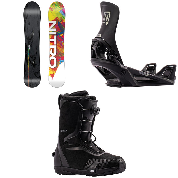 Nitro Alternator FX Snowboard + Step On Snowboard Bindings + Sentinel Boa Step On Snowboard Boots 2027