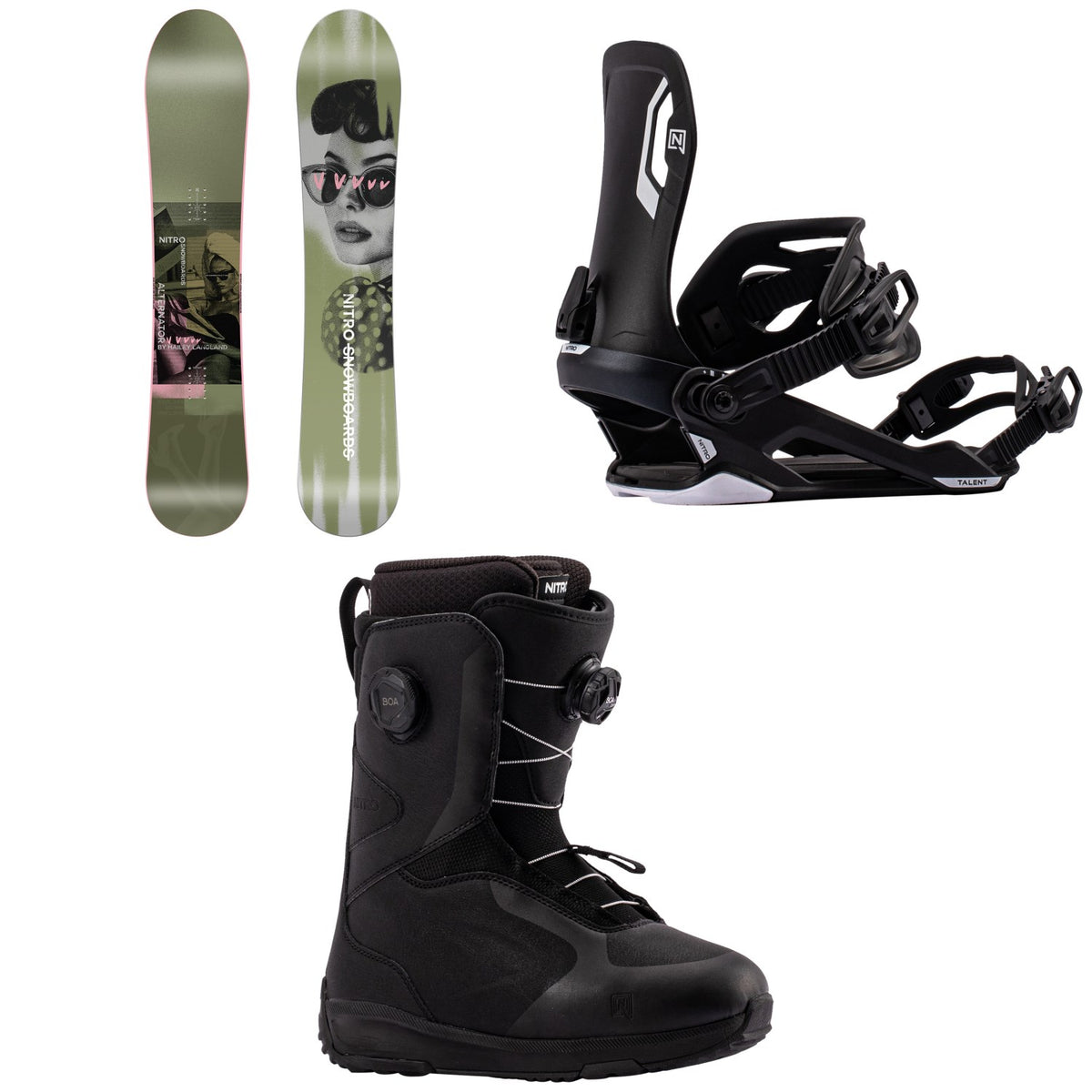 Nitro Alternator x Hailey Snowboard + Talent Snowboard Bindings + Scala Boa Snowboard Boots - Women's 2027