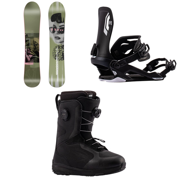 Nitro Alternator x Hailey Snowboard + Talent Snowboard Bindings + Scala Boa Snowboard Boots - Women's 2027