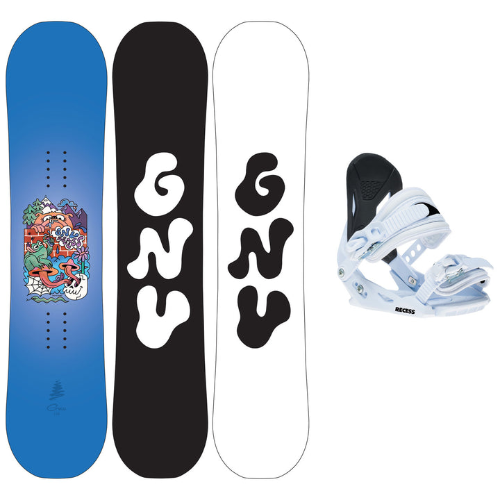 GNU Recess Grom Snowboard Package - Kids' 2027
