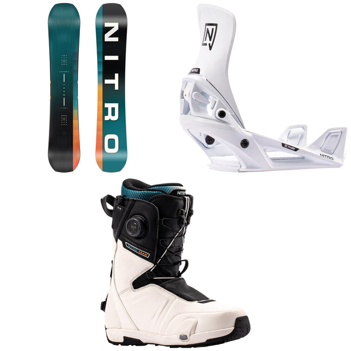 Nitro Team Snowboard + Step On Snowboard Bindings + Team TLS Step On Snowboard Boots 2027