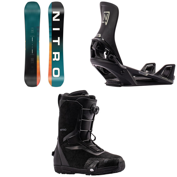 Nitro Team Snowboard + Step On Snowboard Bindings + Sentinel Boa Step On Snowboard Boots 2027