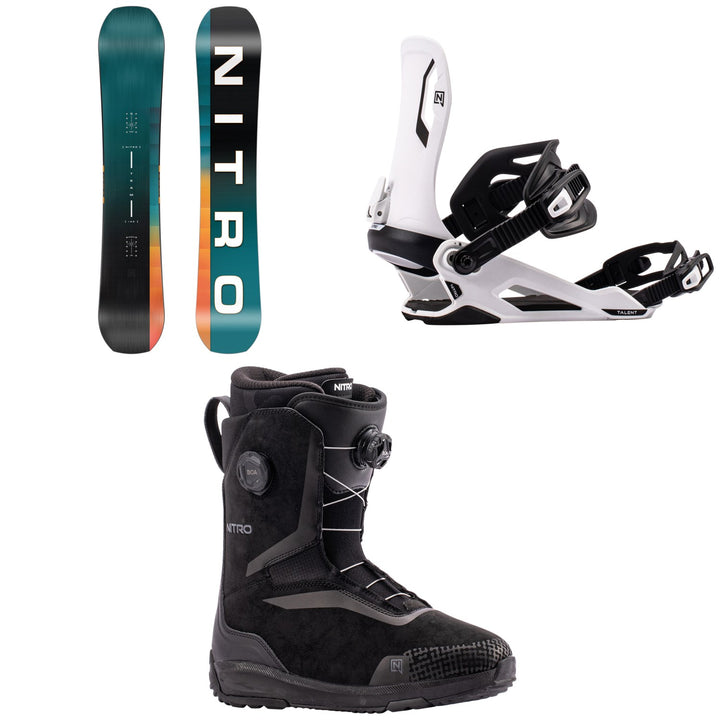 Nitro Team Snowboard + Talent Snowboard Bindings + Sentinel Boa Snowboard Boots 2027