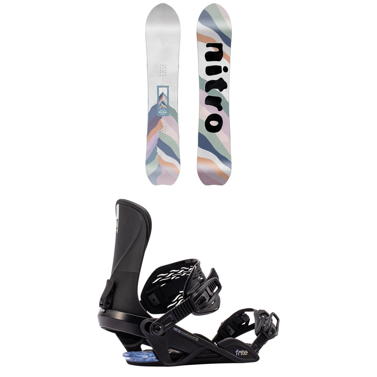 Nitro Drop Snowboard  + Fate Snowboard Bindings - Women's 2027