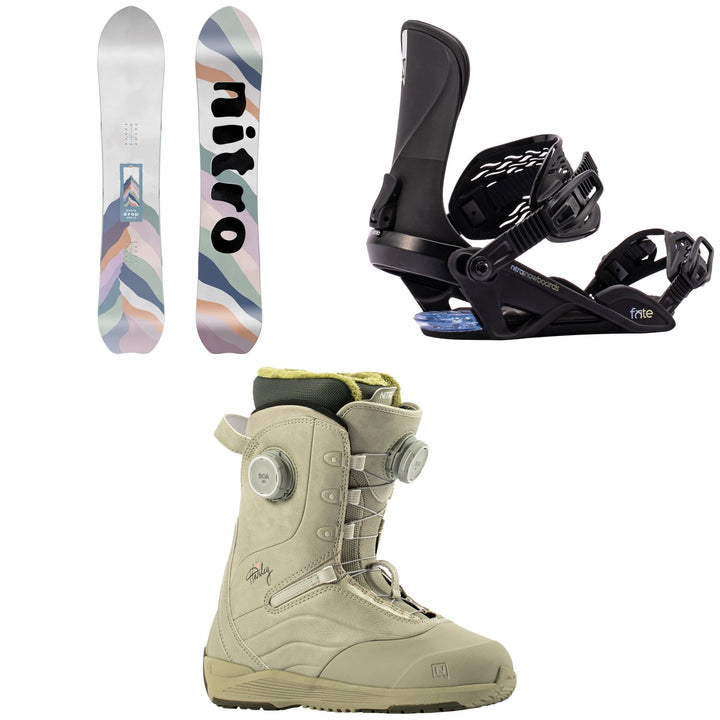Nitro Drop Snowboard + Fate Snowboard Bindings + Crown Boa Snowboard Boots - Women's 2027