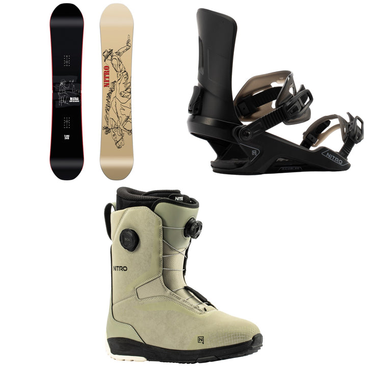 Nitro T1 Snowboard + Rambler Snowboard Bindings + Sentinel Boa Snowboard Boots 2027