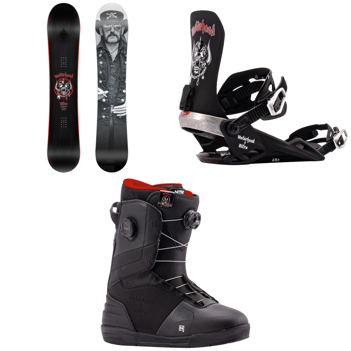 Nitro Phase x Motorhead Snowboard + One Snowboard Bindings + Venture Boa Snowboard Boots 2027