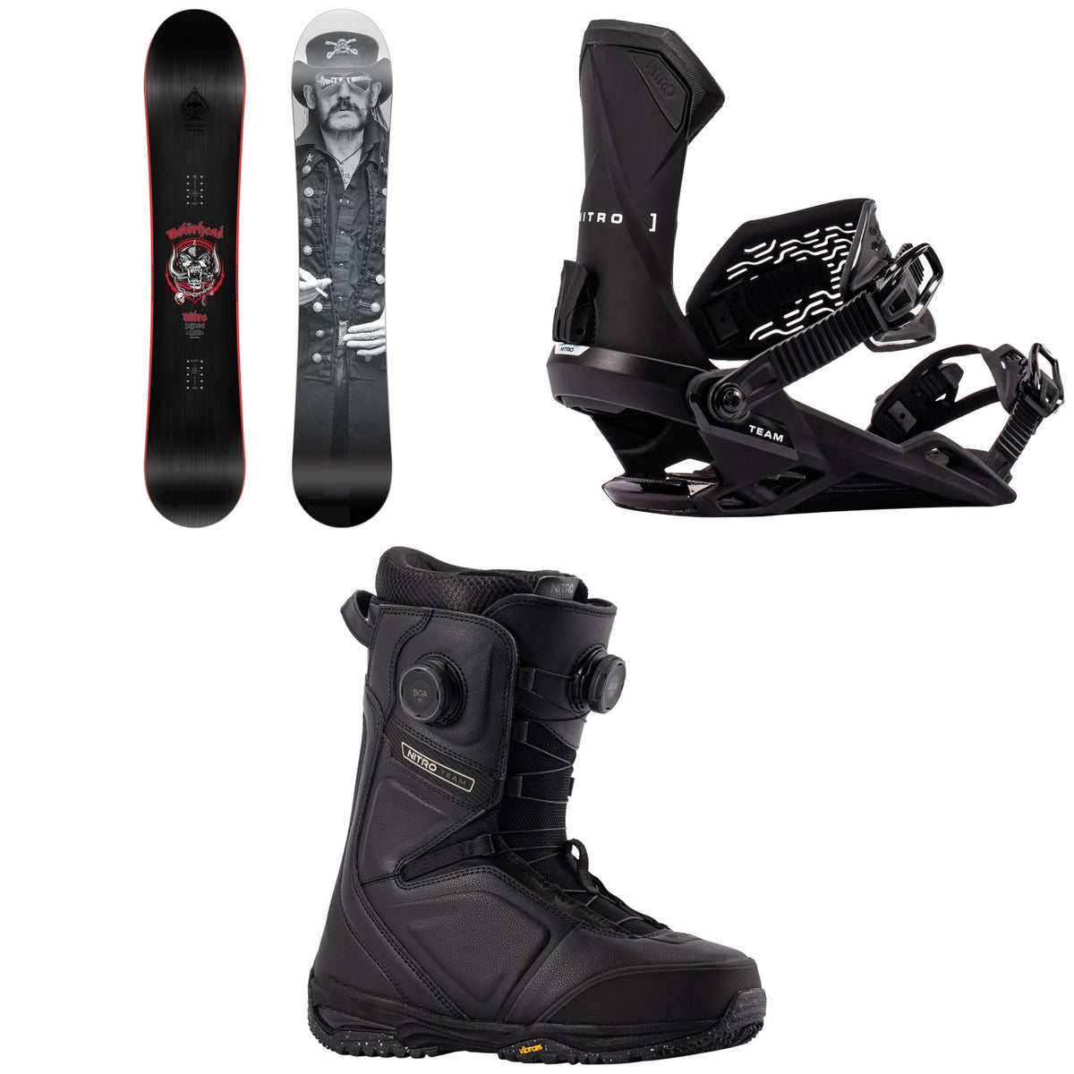 Nitro Phase x Motorhead Snowboard + Team Snowboard Bindings + Team Boa Snowboard Boots 2027