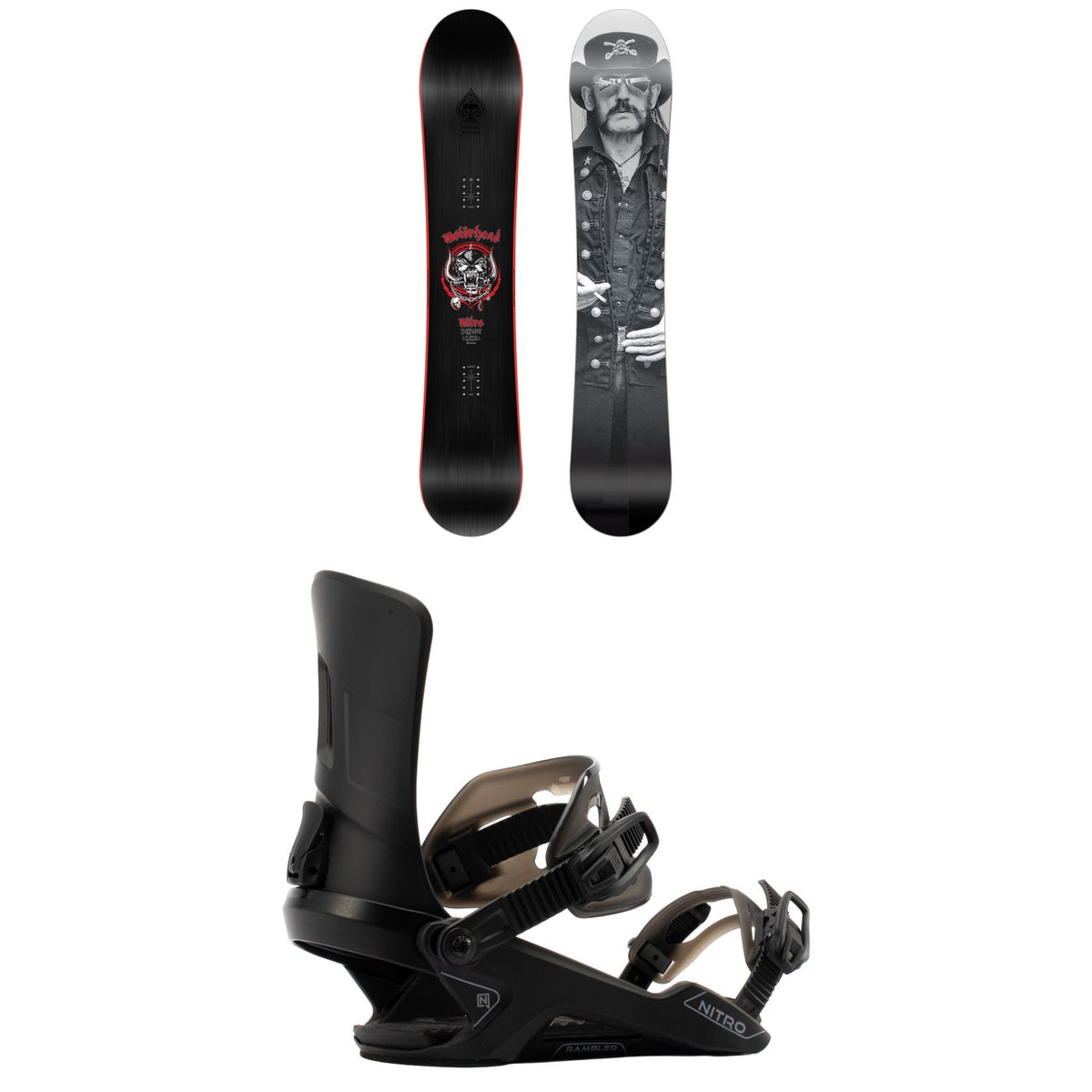 Nitro Phase x Motorhead Snowboard + Rambler Snowboard Bindings 2027