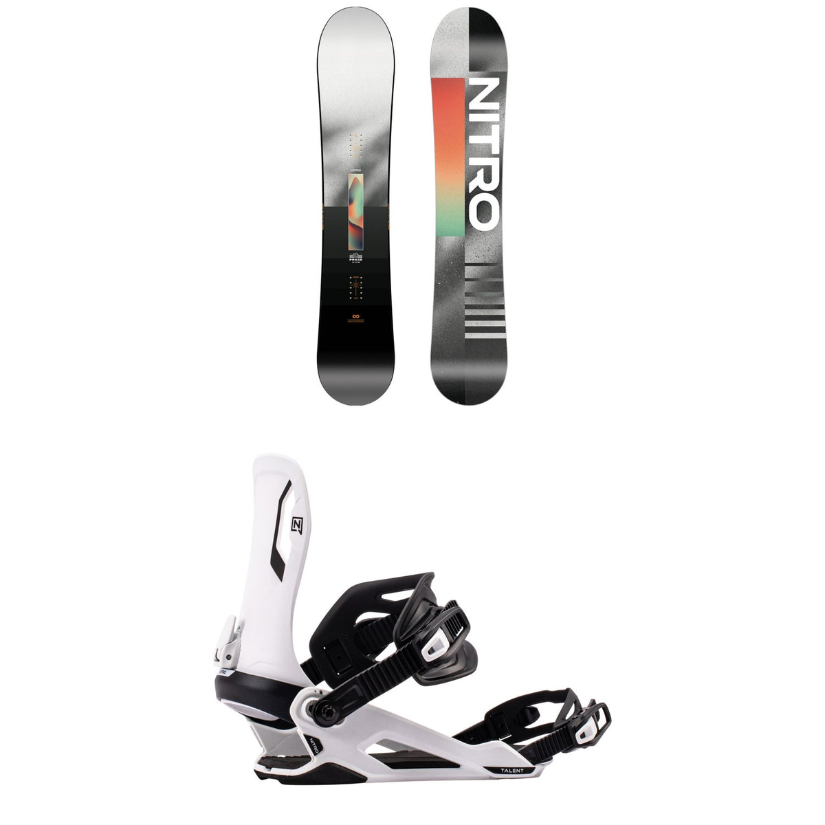 Nitro Phase Snowboard + Talent Snowboard Bindings 2027