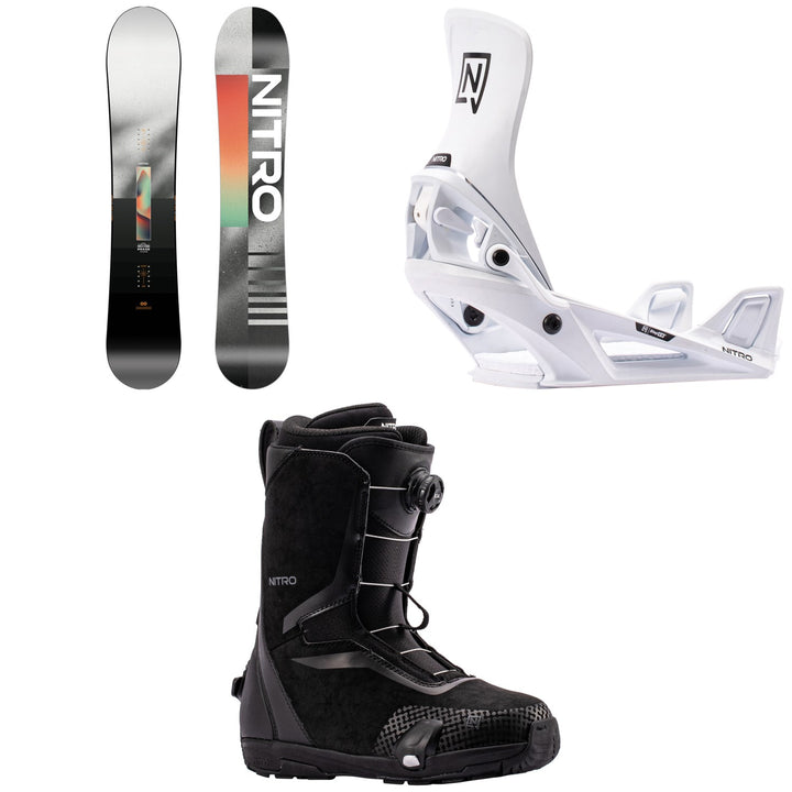 Nitro Phase Snowboard + Step On Snowboard Bindings + Sentinel Boa Step On Snowboard Boots 2027
