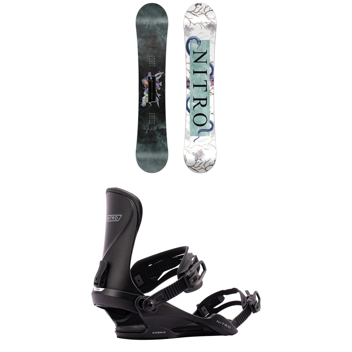 Nitro Mystique Snowboard + Cosmic Snowboard Bindings - Women's 2027
