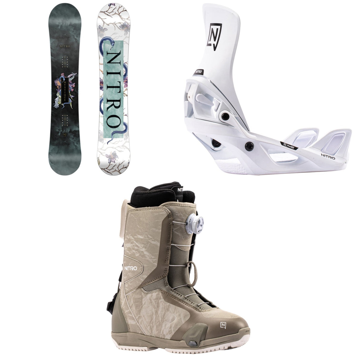 Nitro Mystique Snowboard + Step On Snowboard Bindings + Scala Boa Step On Snowboard Boots - Women's 2027