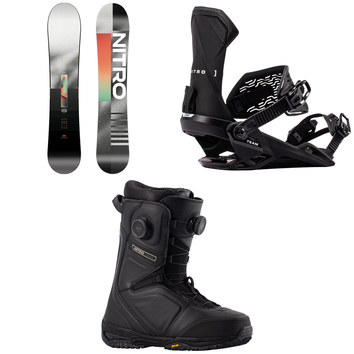 Nitro Phase Snowboard + Team Snowboard Bindings + Team Boa Snowboard Boots 2027