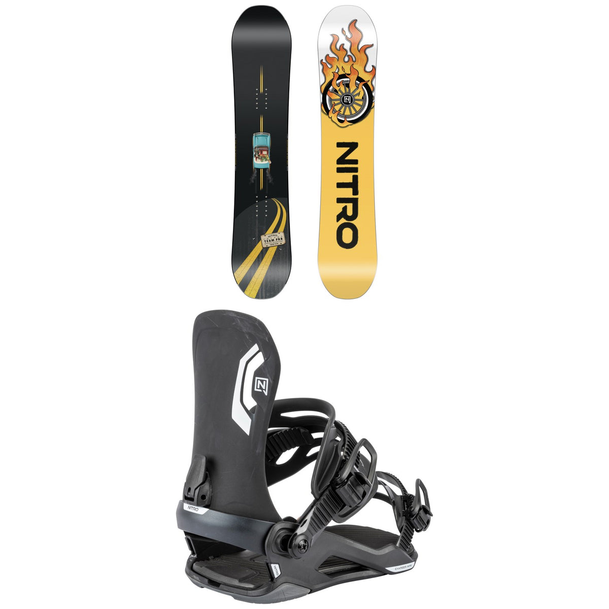 Nitro Future Team Pro x Marcus Kleveland Snowboard + Charger Mini Snowboard Bindings - Kids' 2027