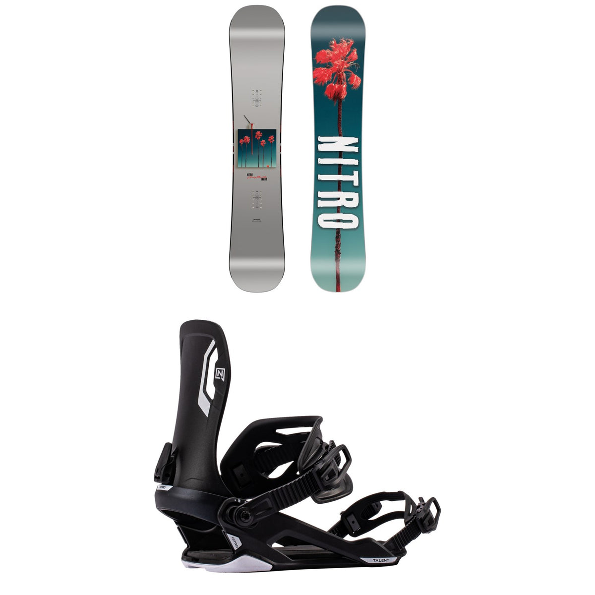 Nitro Cheap Thrills Snowboard + Talent Snowboard Bindings 2027