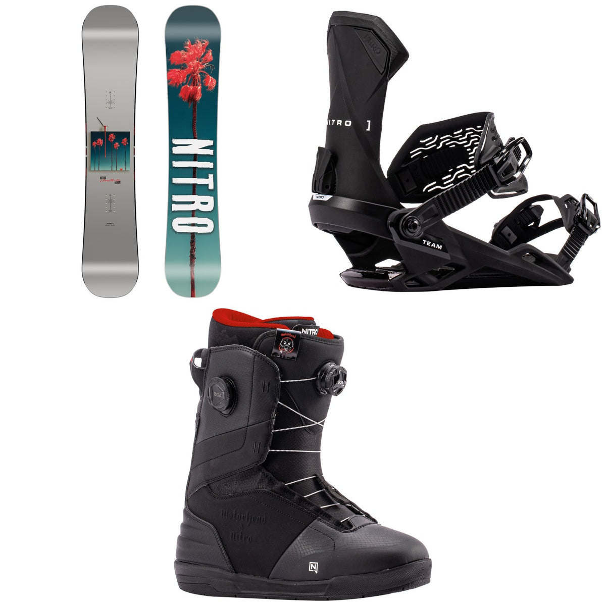 Nitro Cheap Thrills Snowboard + Team Snowboard Bindings + Venture Boa Snowboard Boots 2027