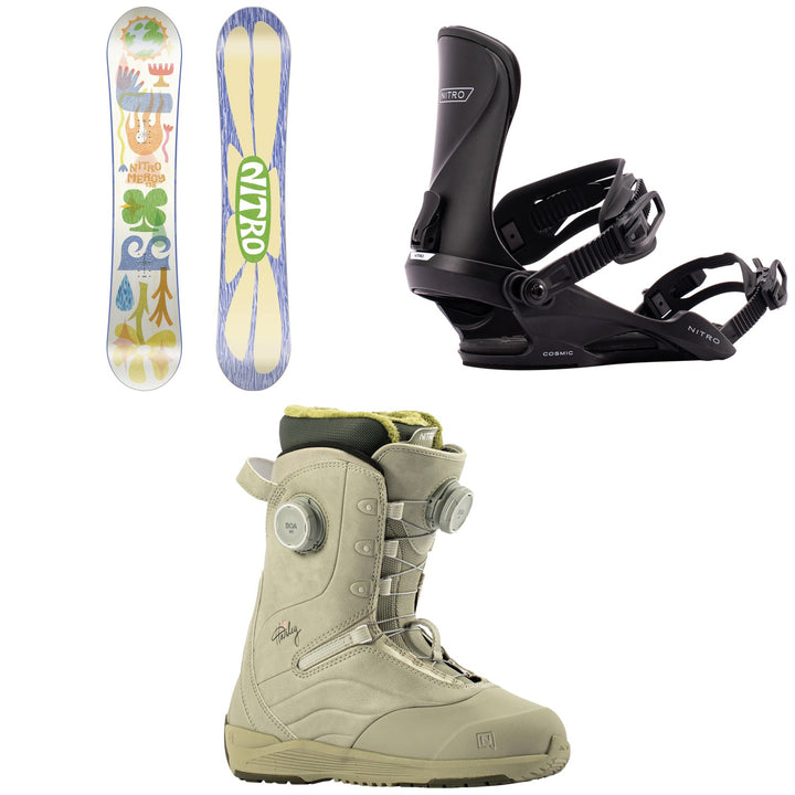 Nitro Mercy Snowboard + Cosmic Snowboard Bindings + Crown Boa Snowboard Boots - Women's 2027