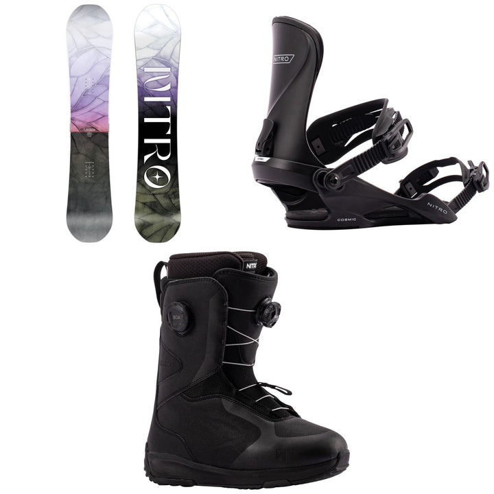 Nitro Lectra Leaf Snowboard + Cosmic Snowboard Bindings + Scala Boa Snowboard Boots - Women's 2027