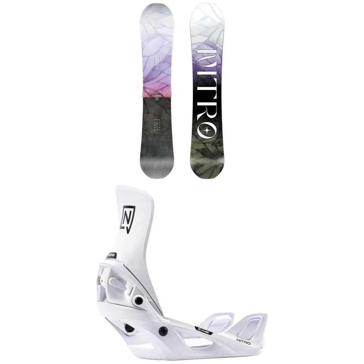 Nitro Lectra Leaf Snowboard + Step On Snowboard Bindings - Women's 2027