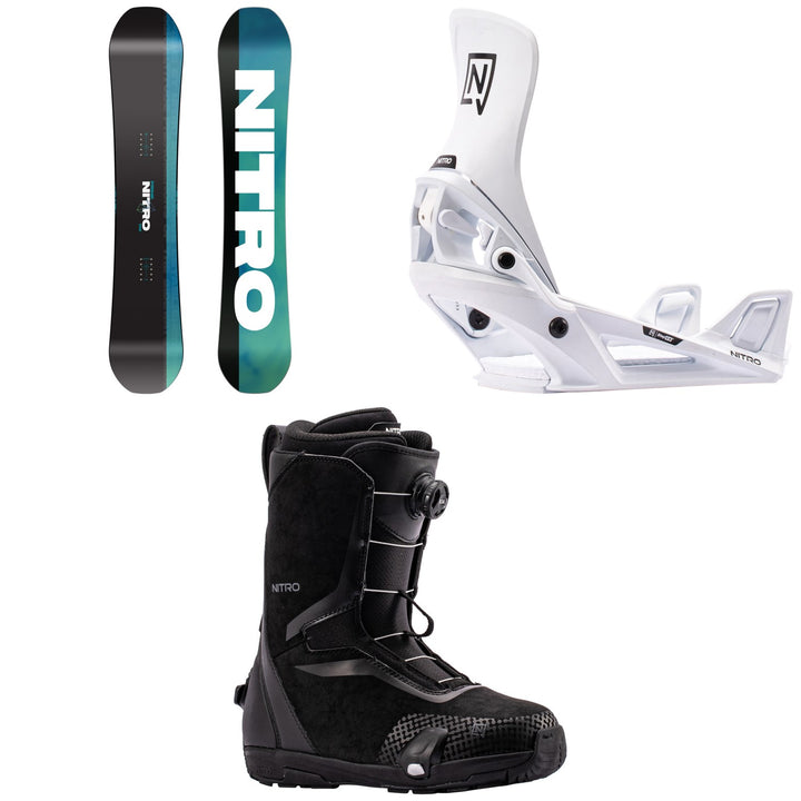 Nitro Prime Chroma Snowboard + Step On Snowboard Bindings + Sentinel Boa Step On Snowboard Boots 2027