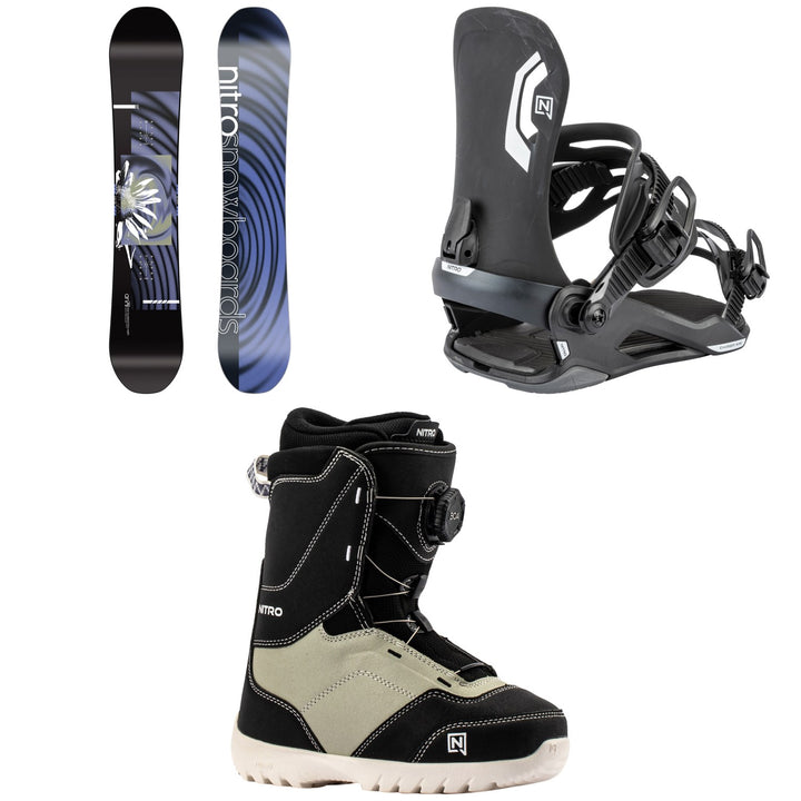 Nitro Arial Snowboard + Charger Mini Snowboard Bindings + Droid Boa Snowboard Boots - Kids' 2027